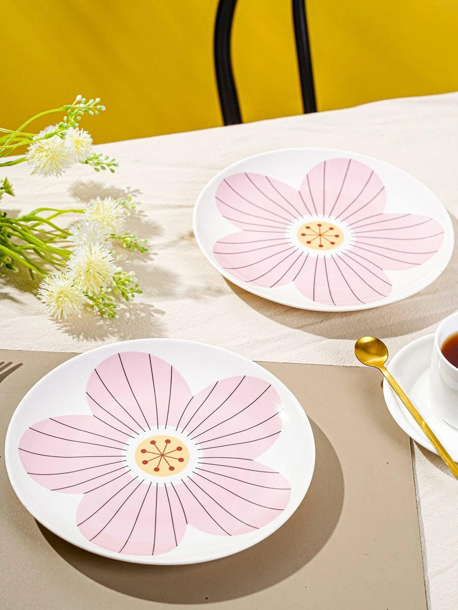 จาน ลาย ดอกไม้ 1 ชิ้น  ff-23