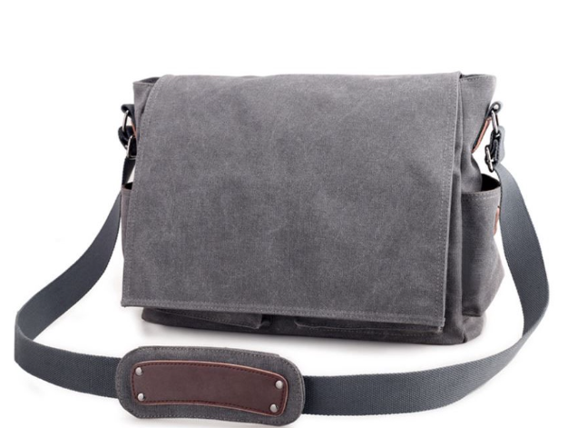 HU94-กระเป๋าสะพาย ผู้ชาย ใส่ Notebook ขนาด14-15 นิ้ว ผ้าCanvas เกรดดี เเนววินเทจ