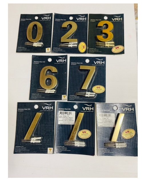 MW59-VRH ตัวเลขสแตนเลส 15CM ชุบทอง ***ป้ายบ้านเลขที่ เรียบหรู ดูดี ไม่เป็นสนิม ทนฝน-แดด ใช้ได้นานตลอด ลดตำกว่าทุน ราคา ต่อตัว