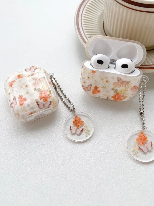 เคส เหมาะกับ Airpods ผีเสื้อ & ลาย ดอกไม้ 1 ชิ้น e-95