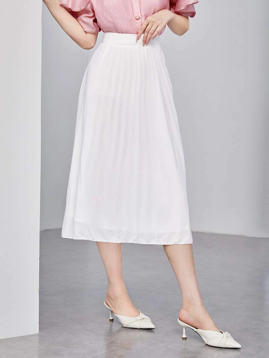 EMERY ROSE กระโปรง พลีต สีพื้น jj-62