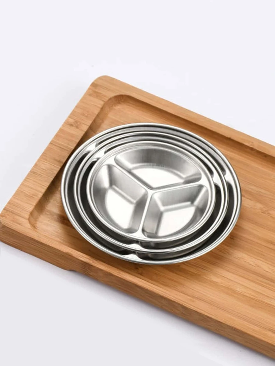 จาน 1 ชิ้น สีพื้น สแตนเลส ff-79