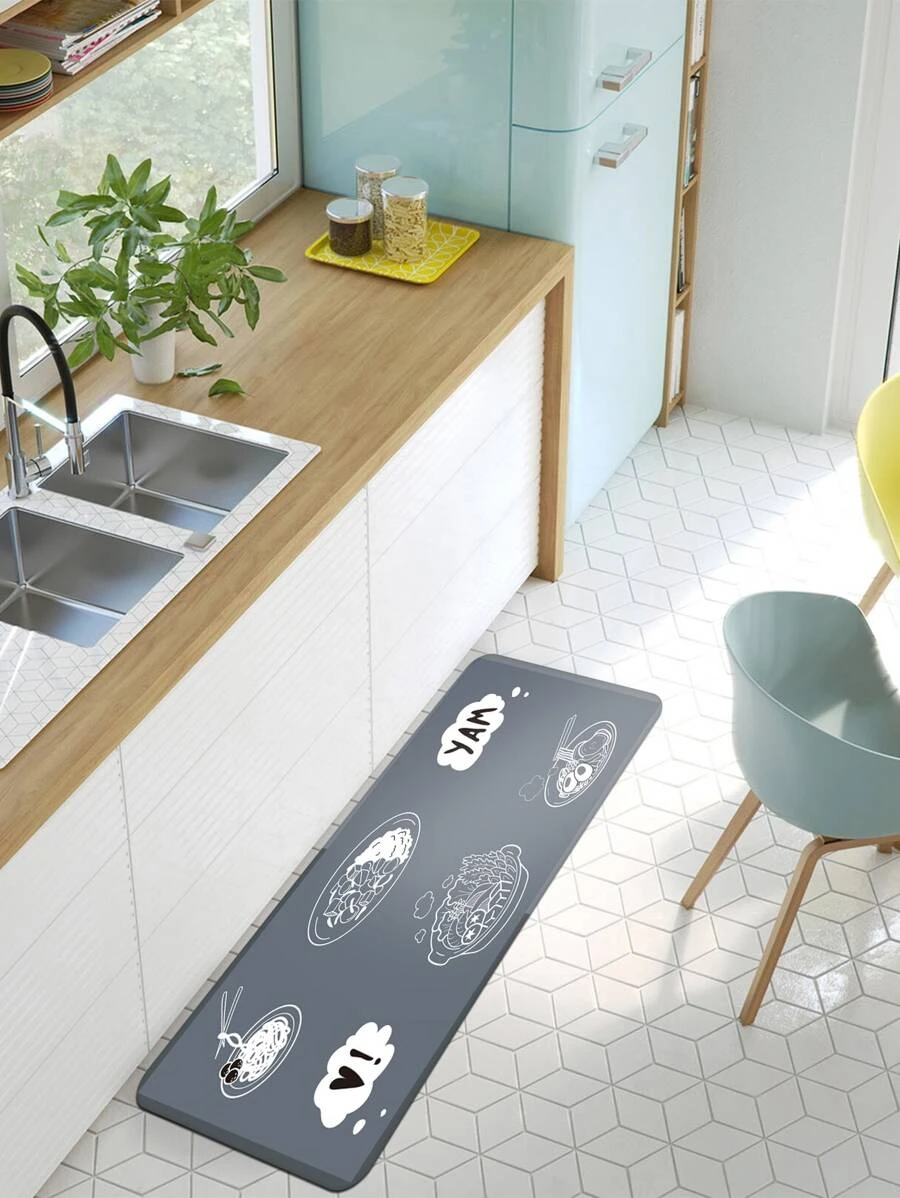 พรมห้องครัว อาหาร & กราฟฟิค ตัวอักษร 1 ชิ้น ii-11