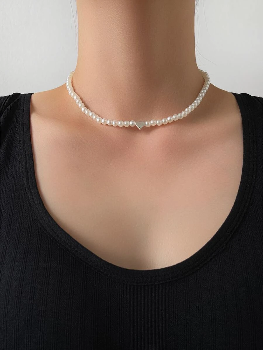 สร้อยคอลูกปัดมุกเทียม kk-74