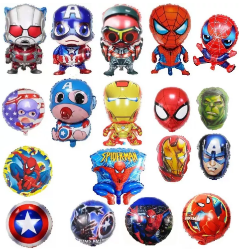 TOY01-ลูกโป่งฟอยล์ซุปเปอร์ฮีโร่ ขนาดเล็กและขนาดใหญ่ ตกแต่งงานปาร์ตี้