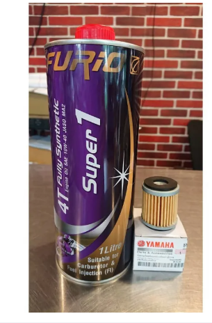 FU29-ชุดเปลี่ยนน้ำมันเครื่องสังเคราะห์100% พร้อมกรองน้ำมัน สำหรับ M-Slaz/R-15/MT15 ราคาประหยัด