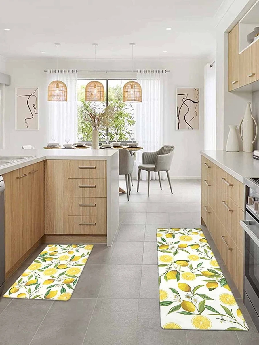 พรมห้องครัว ลาย มะนาว กันลื่น 1 ชิ้น jj-30