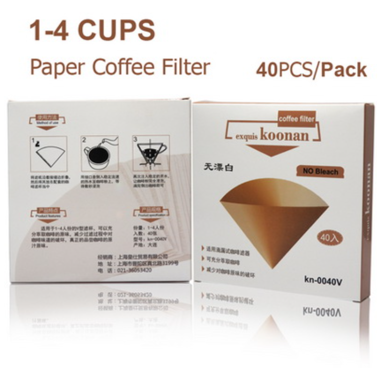 P67-กระดาษกรองกาแฟ Koonan ทรงกรวย กระดาษกรองสีขาว สำหรับถ้วยกรอง 1-4 ถ้วย 1610-557