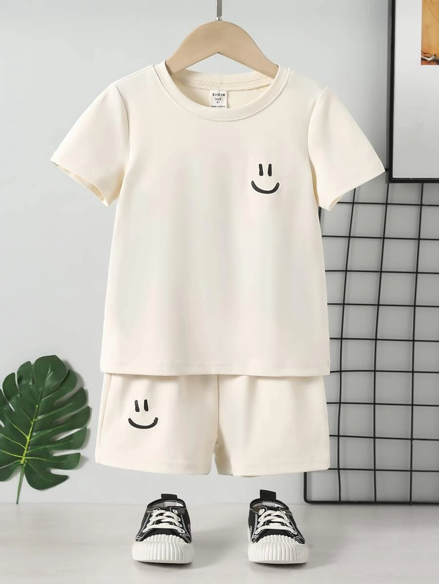 เด็กผู้ชาย เสื้อยืด ภาพ การ์ตูน & กางเกงขาสั้น b-51