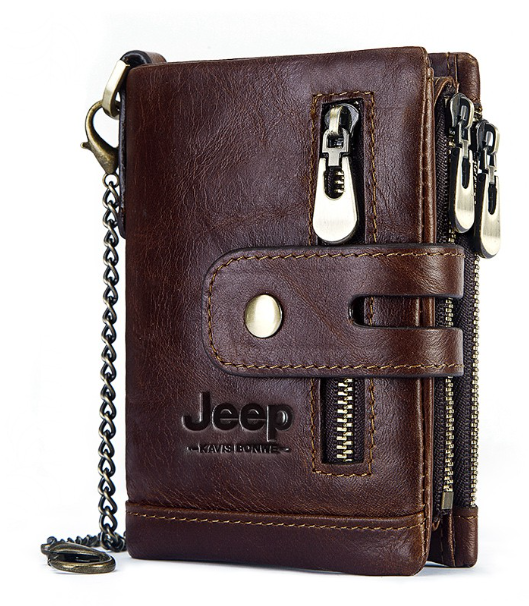 HU01-Humerpaul ฟรีแกะสลัก 100% หนังแท้ผู้ชายกระเป๋าสตางค์กระเป๋าเงินเหรียญขนาดเล็กมินิผู้ถือบัตรโซ่ผลงานชาย Walet กระเป๋า