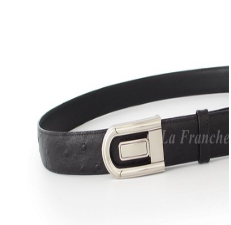 MAN69-เข็มขัด Handmade ดำ หัวสโล๊ป , กว้าง 1 นิ้ว