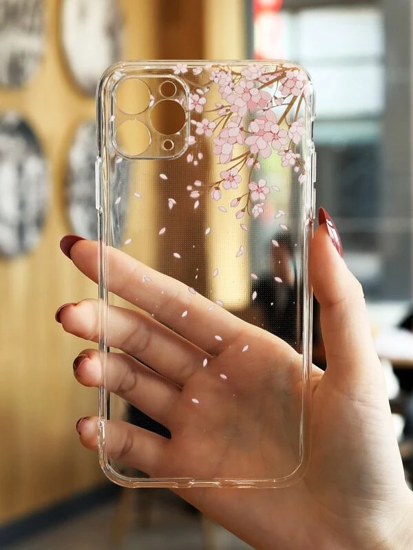 เคสโทรศัพท์ใสลายดอกไม้ ค-037