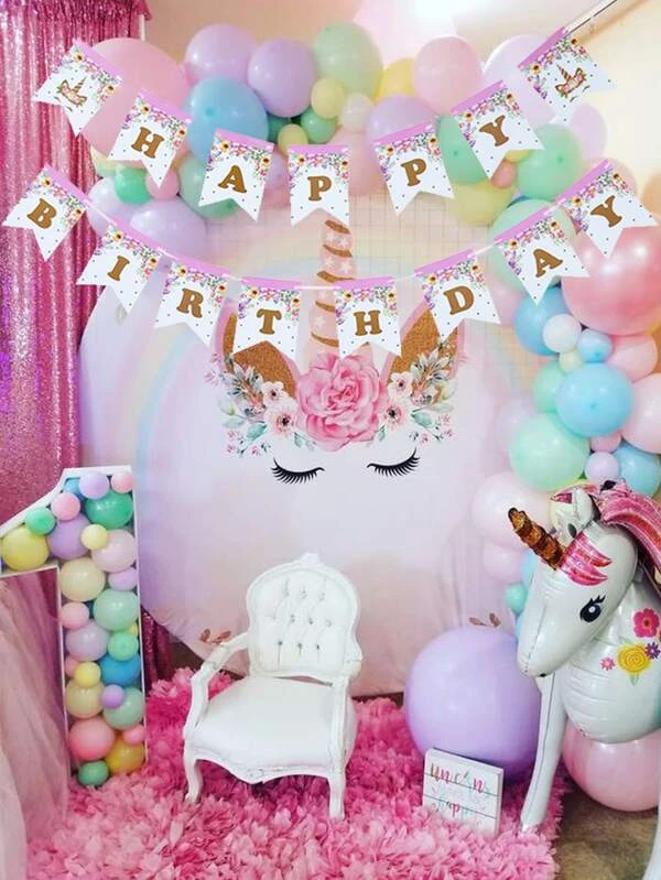 ดึงธง ลาย ดอกไม้ 1 เซต p-12