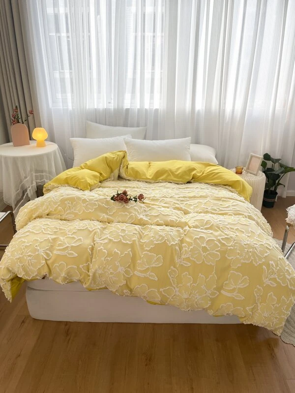 ปลอกผ้านวม ลายดอกไม้ (ไม่รวมไส้นวม) t-79