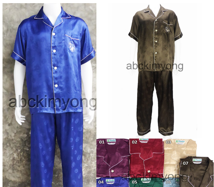 MA67>☃SALE ชุดนอนชายแพรแท้evergreen✹