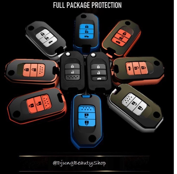 K64-เคสกุญแจรีโมทรถยนต์ Honda Jazz แบบใหม่ล่าสุด 2020 Model Jazz 2014-2019 พับข้าง 2 และ 3 ปุ่ม ใช้ได้กับกุญแจ Honda ทุกรุ่น