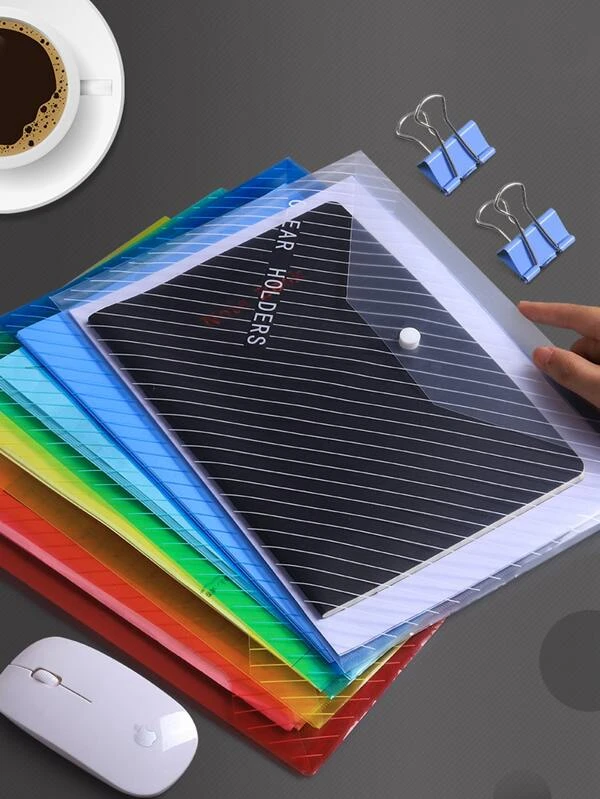 กระเป๋าแฟ้มสีสุ่ม 5 ชิ้น f-36