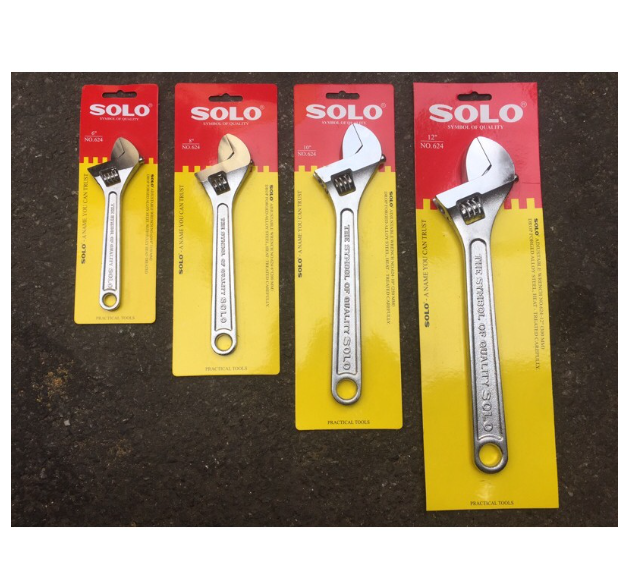 MW30-SOLO โซโล ประแจเลื่อนโซโล No.624 ประแจเลื่อน ประแจเลื่อนขนาด 12,10,8,6 นิ้ว ของแท้ 100%