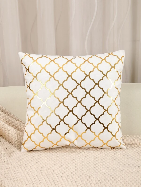 หมอนอิง ไม่มีฟิลเลอร์ เมทัลลิค ทอง สไตล์ เรขาคณิต a-96