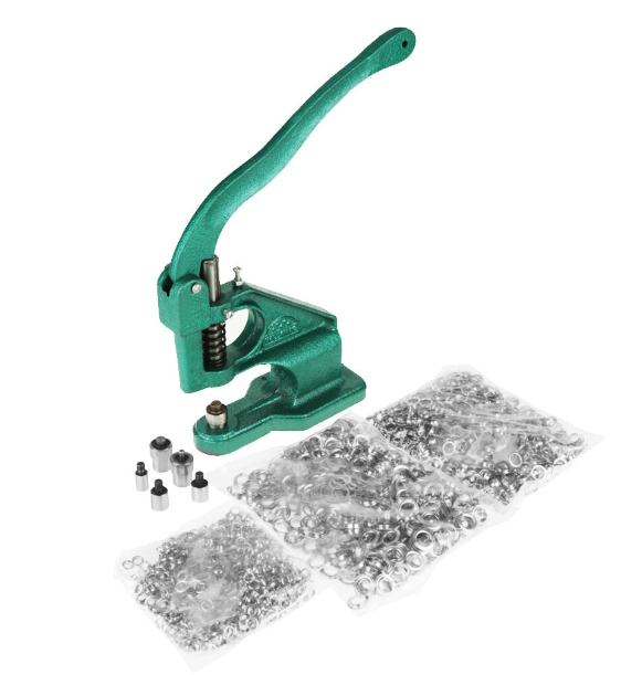 TH105-คู่มือตาไก่กดชุด 3 ตาย + 1500 Grommets หนังฮาร์ดแวร์สำหรับหัตถกรรมเครื่องหนังเสื้อผ้าตาไก่กดสำหรับแขวนแหวน 6/10/12 มม.