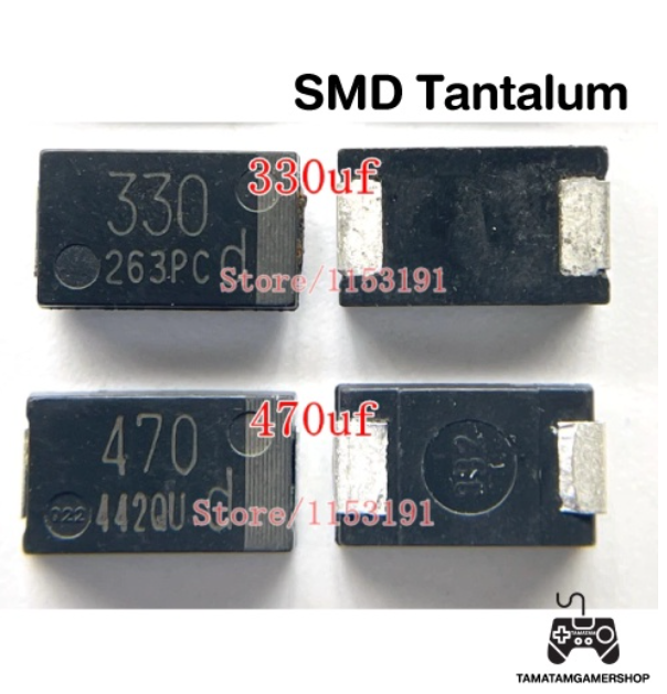 GA88-ตัวเก็บประจุ SMD Tantalum Capacitor-replace NEC/TOKIN OE907 OE128 330uF,470uF 2.5V,6V PS3 Replacement