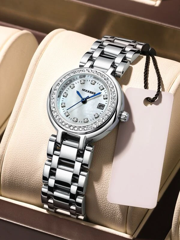 นาฬิกาควอตซ์ ตกแต่ง พลอยเทียม 1 ชิ้น  น-78