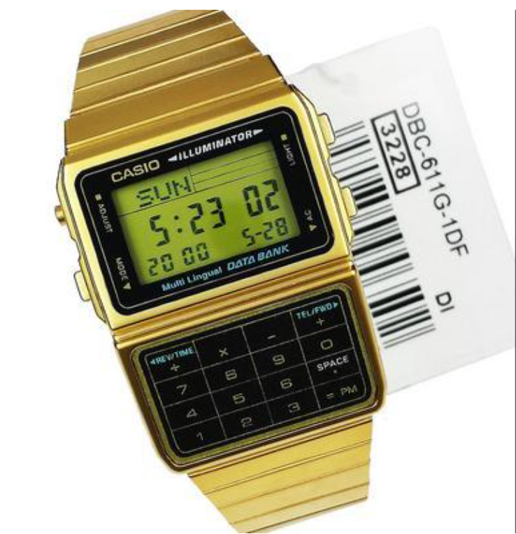 H34-CASIO Databank Gold Tone รุ่น DBC-611G-1ADF