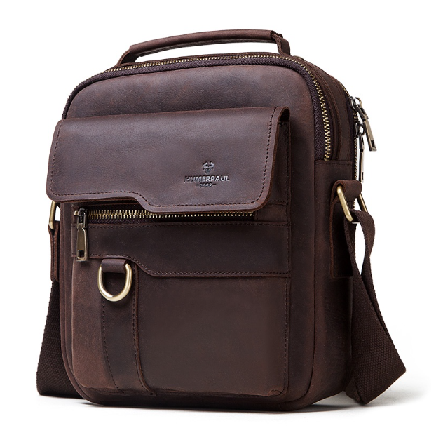 HU30-HUMERPAUL กระเป๋าสะพายไหล่หนังวัวแท้สําหรับผู้ชาย Kavis