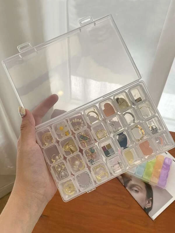 กล่องเก็บเครื่องประดับ หลายกริด โปร่งใส 1 ชิ้น  i-52