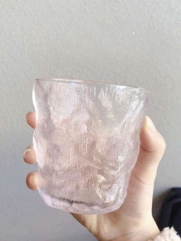 แก้วน้ำ โปร่งใส ออกแบบ เรขาคณิต เรียบง่าย กระจก สำหรับ โต๊ะ 1 ชิ้น  oo-26