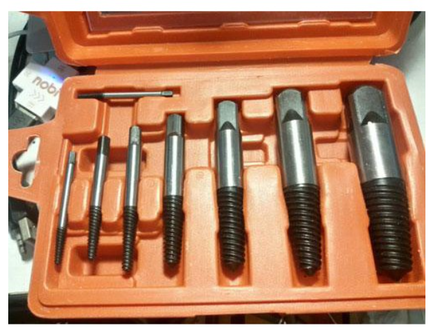 TH195-ชุดดอกถอนเกลียวซ้ายชุดใหญ่ 8 ขนาด ถอนสกรู ถอนเกลียวก๊อกน้ำที่หักคารู ชุดถอนเกลียว ดอกถอนเกลียว