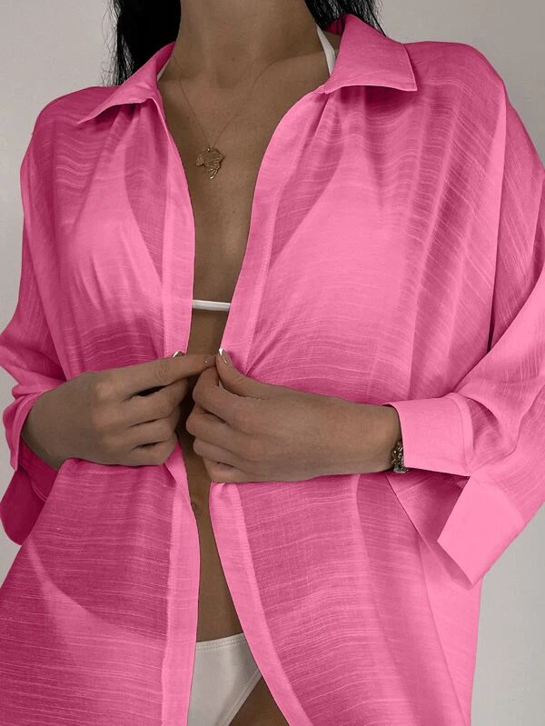 กิโมโน เสื้อคอปก ผ่าแขน หน้าสั้นหลังยาว  mm-7