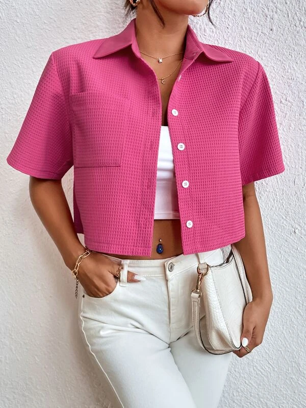 เสื้อเชิ้ต สีพื้น กระดุมด้านหน้า ก-15