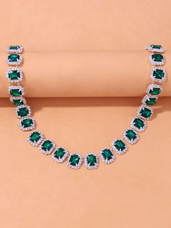 สร้อยคอจี้พลอยเทียมหยดน้ำ  kk-240