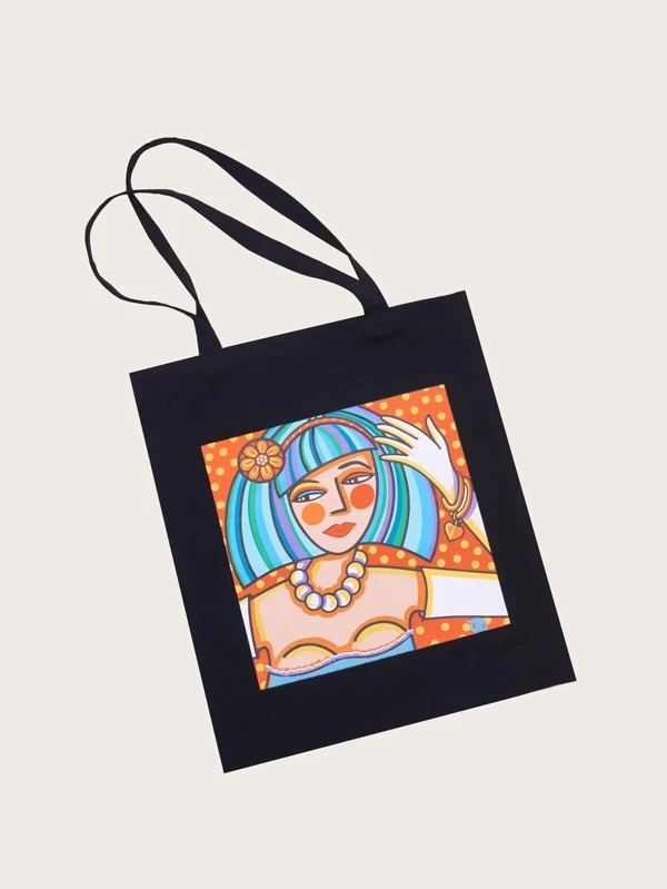 กระเป๋าผ้าผู้หญิง รายรูป สองมือจับ เพร็พพี่ n-38