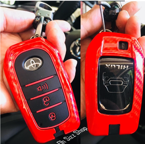 K24-เคสโลหะเคฟล่ารีโมทรถ Toyota Revo GR , Rocco แบบ 2 ชั้น รุ่นถอดกุญแจในรีโมทได้ (Kevlar Alloy & Silicone Sleeve)