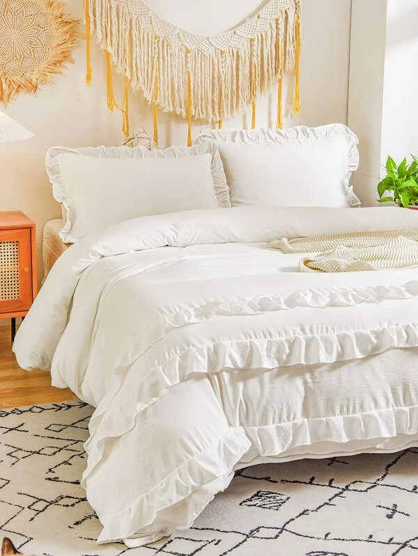 ชุดปลอกผ้านวม ไม่มีฟิลเลอร์ สีพื้น ตกแต่ง นัวเนีย t-89