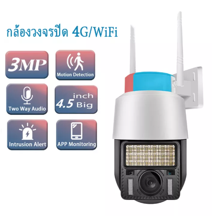 GE122-กล้องวงจรปิด กล้องไร้สาย Full HD 1080P 4G/Wifi Warning Light Alarm Ptz Camera ล้านพิกเซล พร้อมโหมดกลางคืน 360° การโต้ตอบด้วยเสียง การตรวจจับการเคลื่อนไห