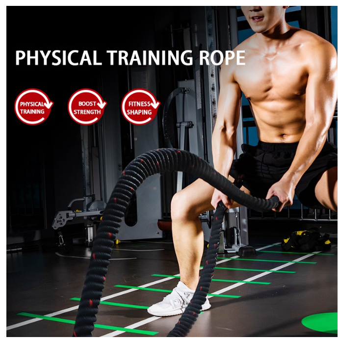 ฟ-002 เชือกออกกำลังกาย เชือกสะบัด ฟิตเนส ความยาวเชือก 9เมตร