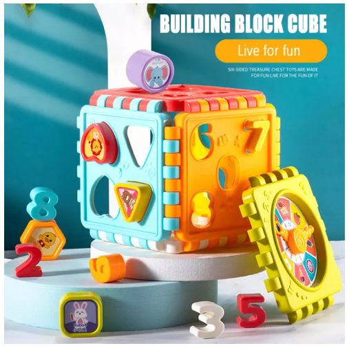 GO3-กล่องกิจกรรมคิวบิค กล่องกิจกรรม 6 ด้าน ของเล่นเด็ก ของเล่นเสริมพัฒนาการ