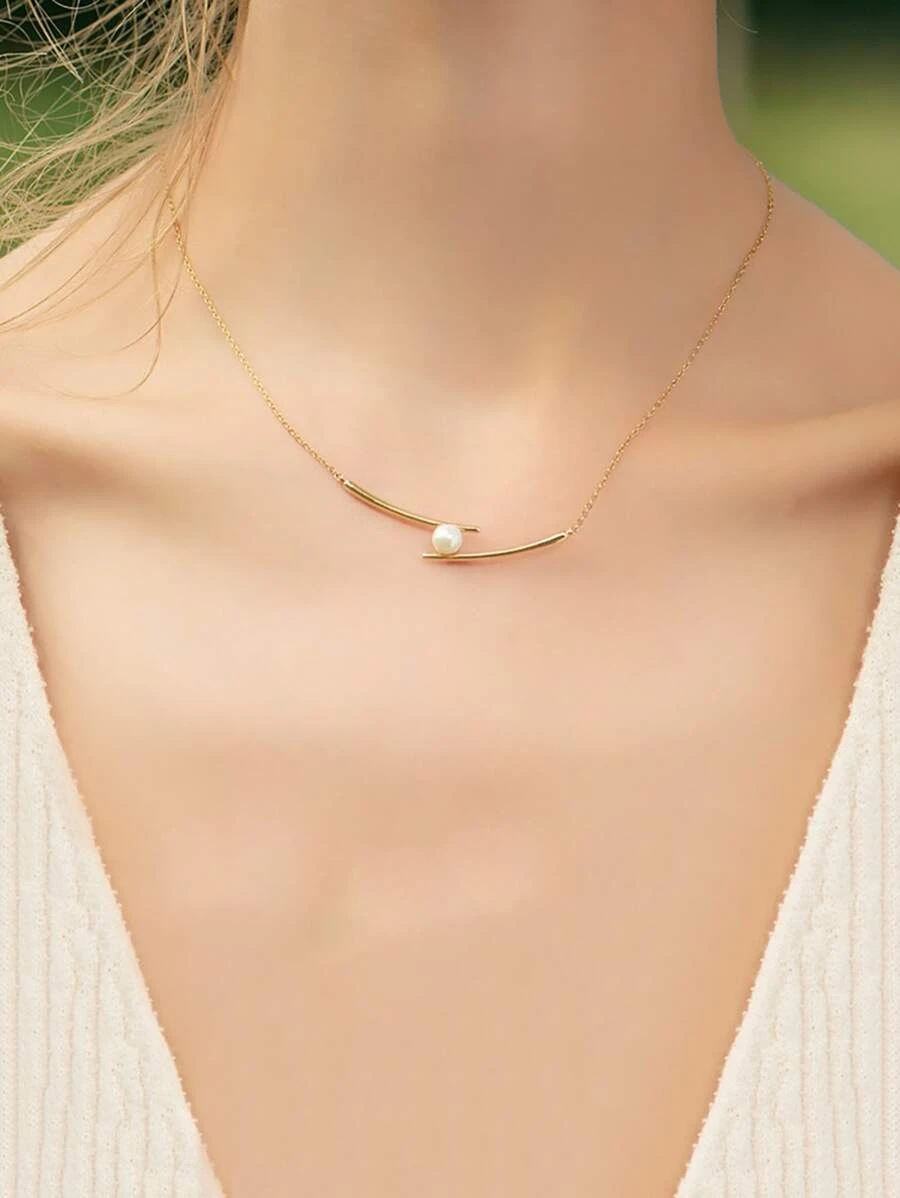 สร้อยคอ ประดับไข่มุกเทียม kk-64